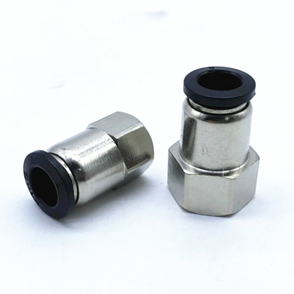 PCF Pneumatic Quick Connector 1/8 3/8 1/2 1/4 M5 BSP Internal Thread Straight Copper Connector PU Tracheal Hose 10 12mm PCF8-02