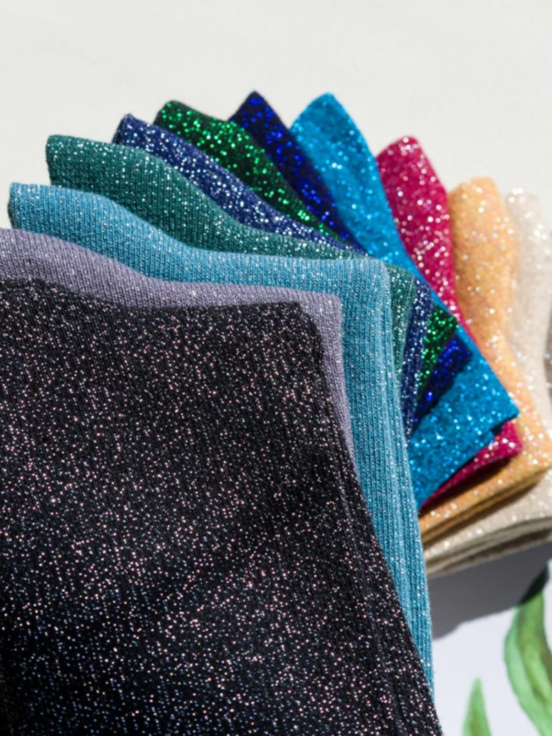 1 Pair/Set Women's Thin Sheer Summer Breathable  Shiny Socks Korean Style Silk Socks Luxury Design High Quality Socks