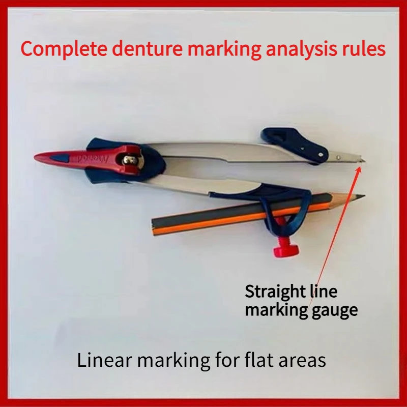 أداة طب الأسنان Alveolar Ridge قوس الخط العلوي نقل كامل الفم نموذج تحليل أسنان خط الرسم فني طقم أسنان مقياس دائري
