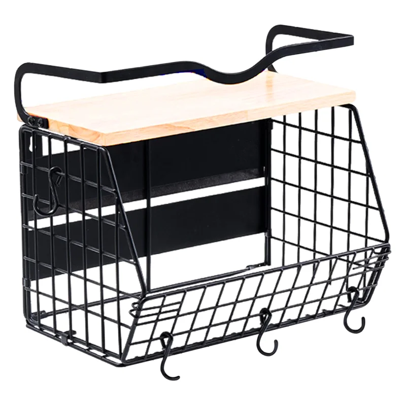 

AAAN-Fruit, Potato And Onion Storage Racks Multi-Layer Storage Racks For Home Use Magnetic Refrigerator Shelves With Wooden Lids