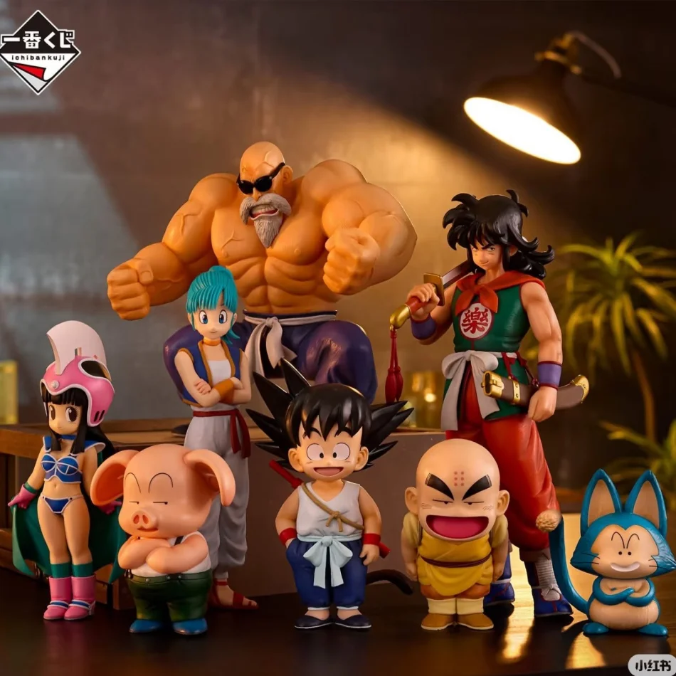 Auf Lager 6 Stück Dragon Ball Z Son Goku Q-Version Son Goku Chi-Chi Bulma Puar Krillin Oolong Actionfigur PVC-Modell Weihnachtsgeschenke