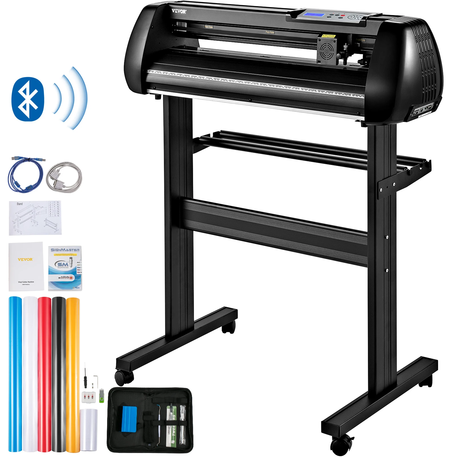 VEVOR Vinyl Cutter Machine, 28in Cutting Plotter,Offline Cutting Machine Kit Mobile Bluetooth,Precise Roller Shaft High Accuracy