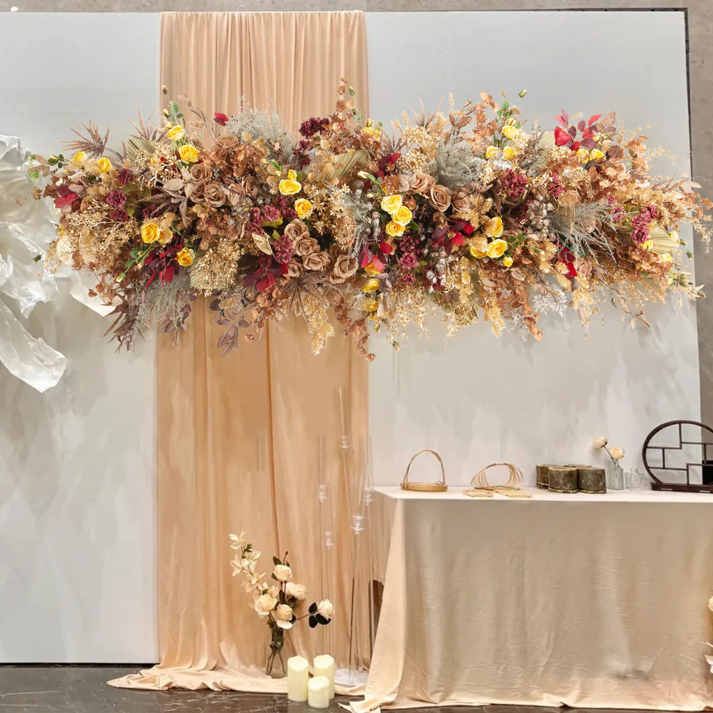 CXレトロゴールド模造花衣料品店ドアフラワーアレンジメント壁 - Baby Clothing Store のレビューと価格