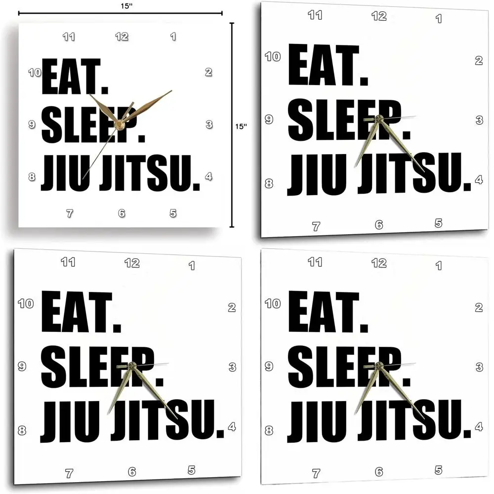 

Japanese Martial Arts Jiu-Jitsu Wall Clock, 15 x 15, Eat Sleep Train