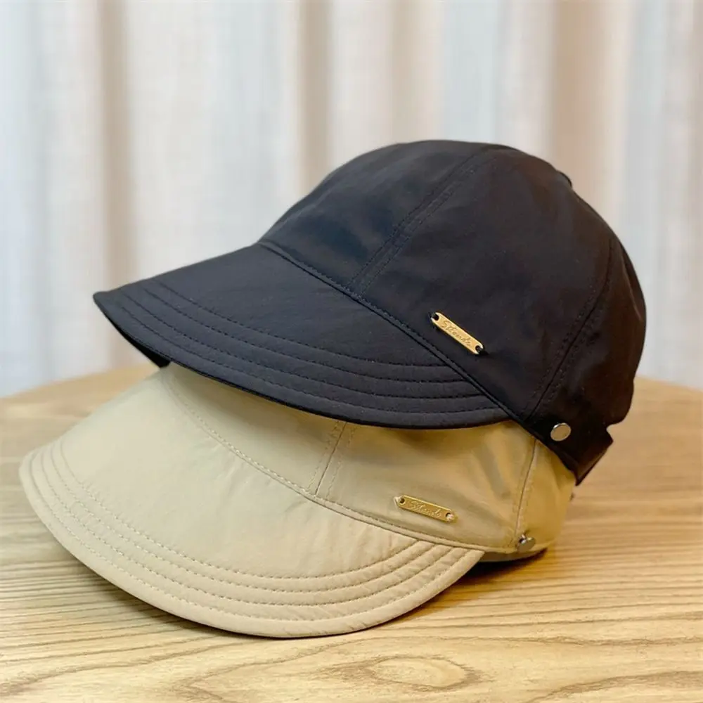 Foldable Solid Color Bucket Hat Sunscreen Summer Sun Hat Fisherman Hat Visor Cap Sun Protection Canvas Basin Hat Travel