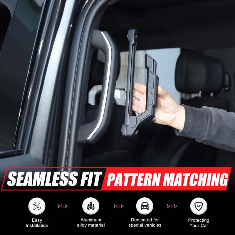 For Land Rover Defender 110 130 20-26 Aluminum Alloy Black Car Rear Seat Handle Door Handle Trim Interior Car Accessories