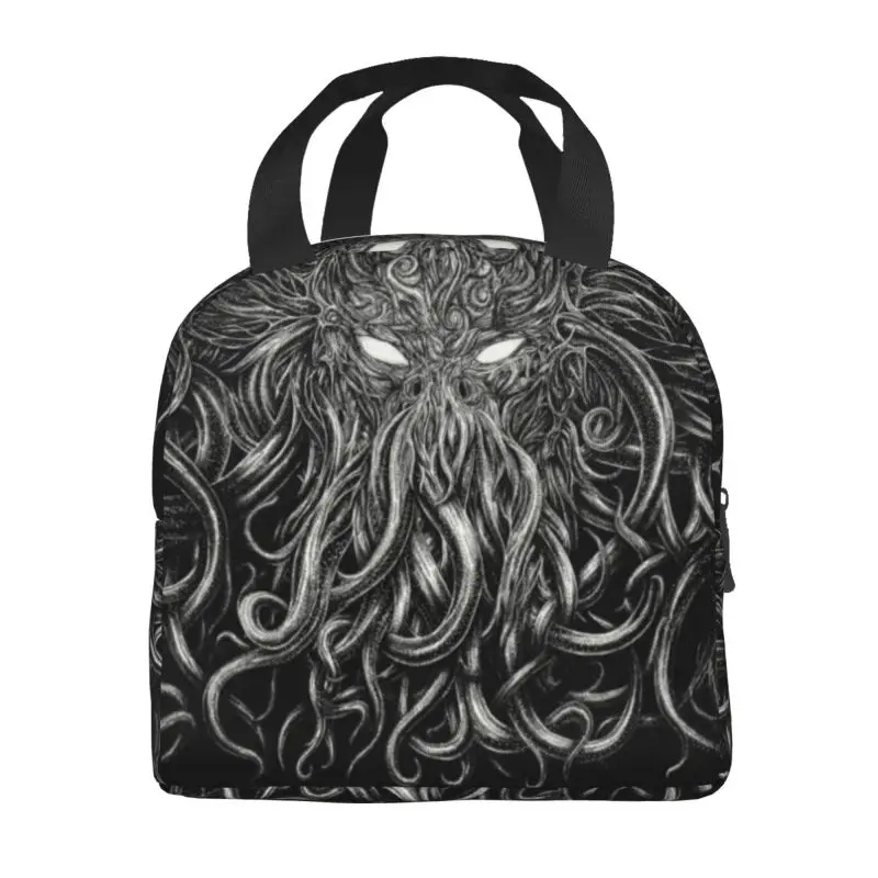 Custom Horror Cthulhu Lovecraft Monster Lunch Bag Women Lovecraft Warm Cooler Insulated Lunch Boxes for Children School