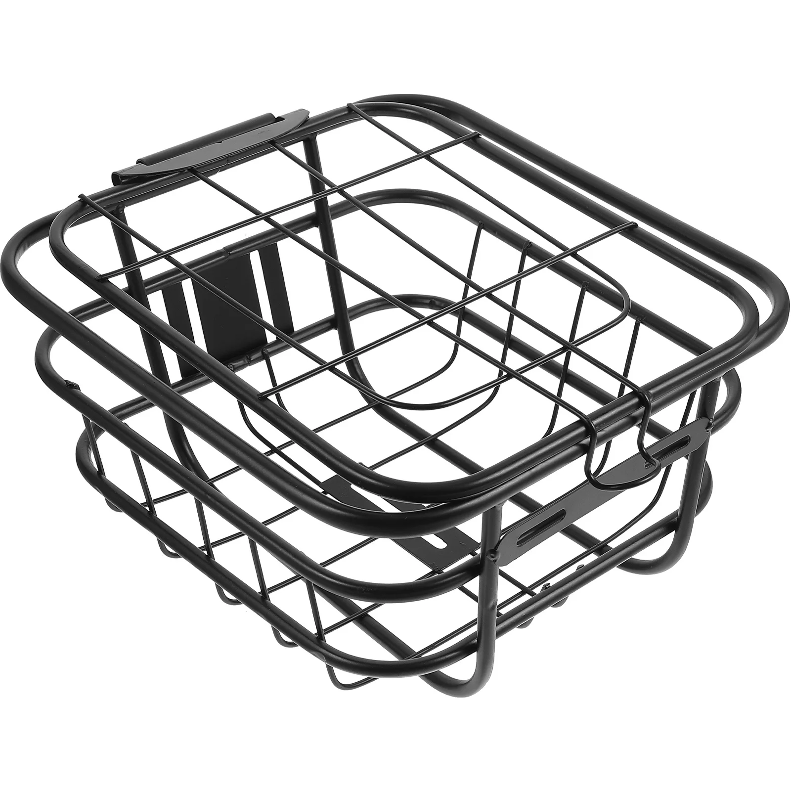 1Pcs Black Iron Bike Basket Front Storage Basket for Electric Vehicle Thickened Strong Load Bearing Riding Storage Gadget Simple