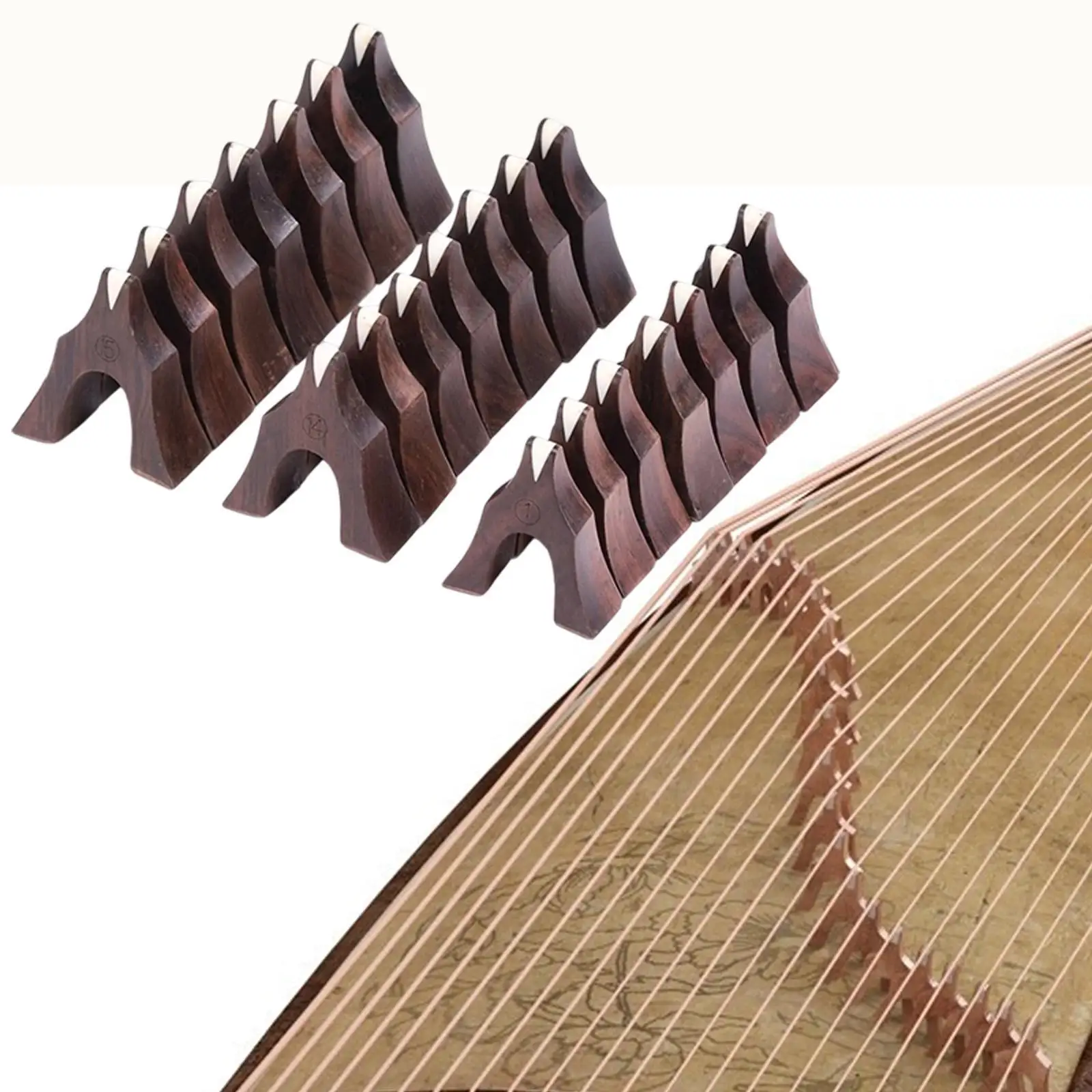 

21 Pieces Guzheng Bridges Musical Instruments Parts Traditional Lightweight Practical Bridges Replacement String Supports