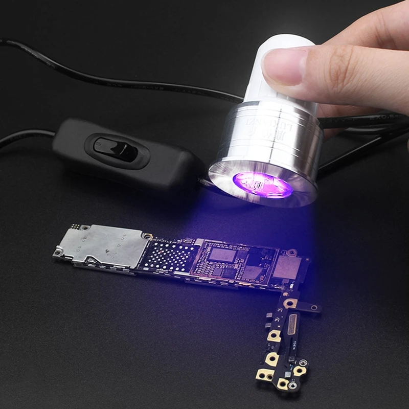 E5BE UV Glue Curing Lamp Ultraviolet 5W USB LED Purple Light LED Lamp Bead Support Plug & Play for Repairing Phone Fluorescen