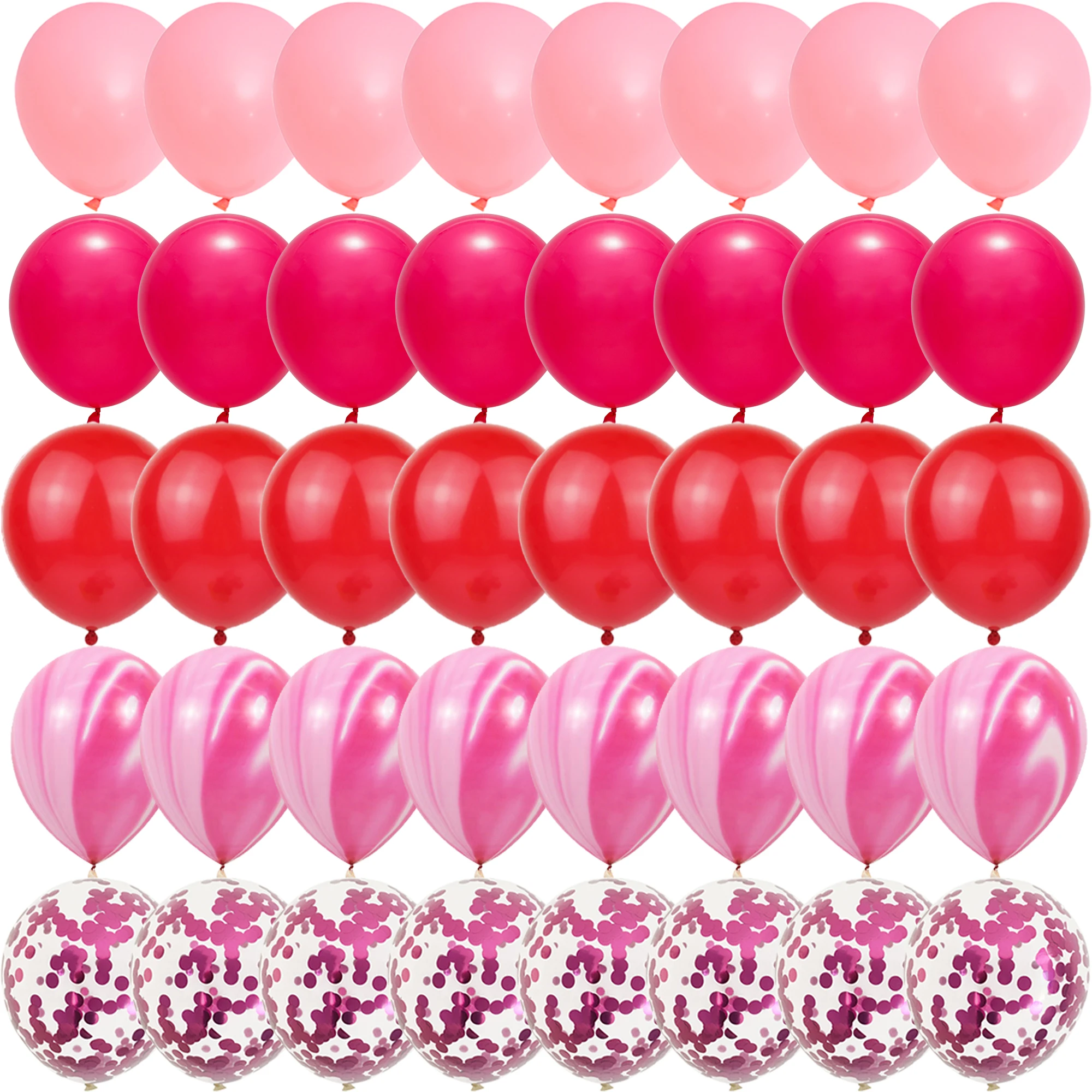 40PCS Metal Purple Purple Pink Balloons Gender Reveal Wedding Valentine's Day Baby Shower Birthday Globos Party Decorations