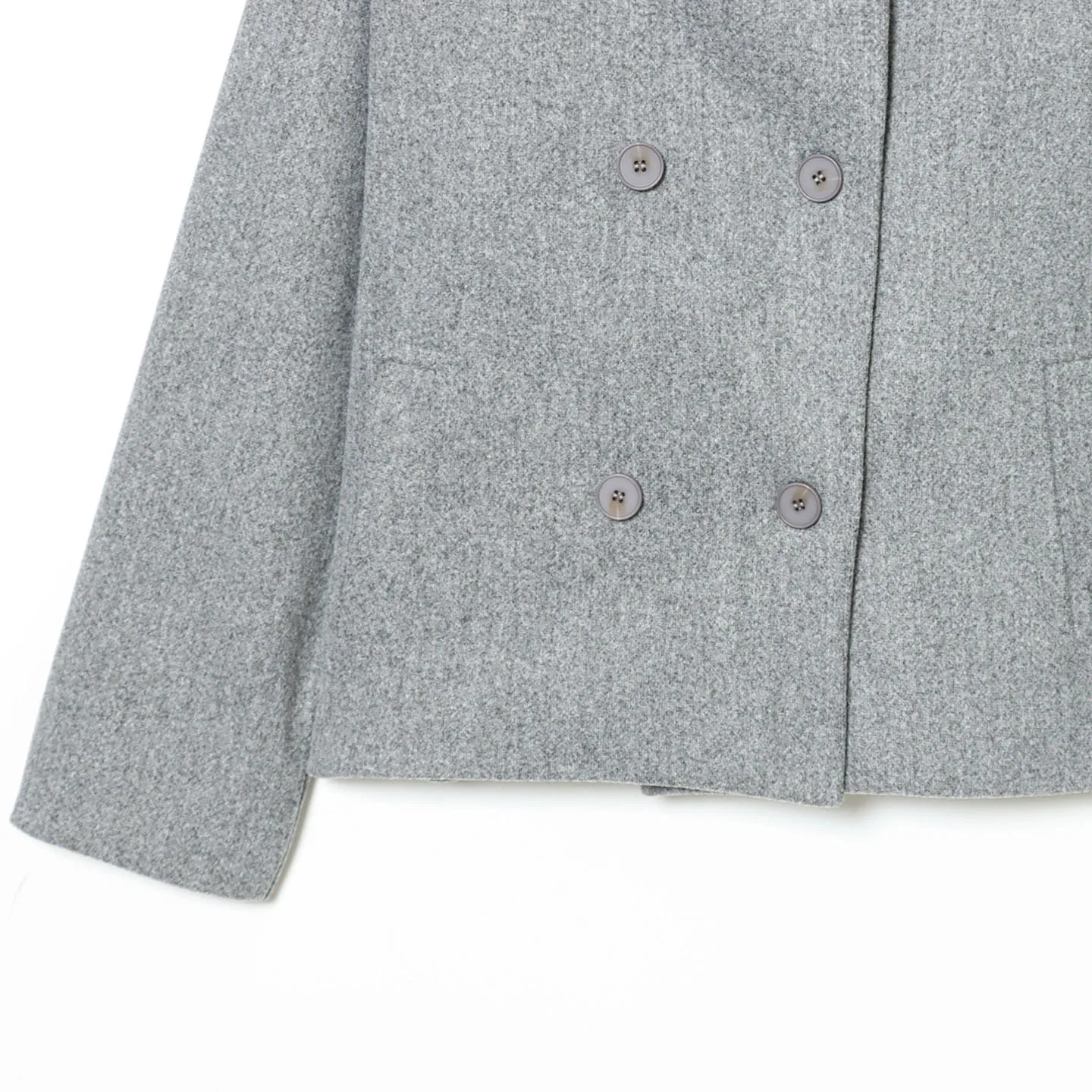 ملابس خارجية صوفية فضفاضة ذات ياقة عالية وأزرار لأعلى من Ele Commute Sle طويلة Sve لموسم الخريف #3