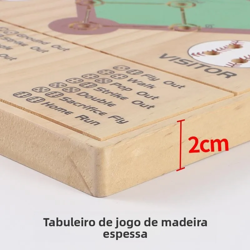 新しい厚みのある無垢材野球サイコロボードゲームノベルティゲームエンターテイメントノーブランドラベルdiy編み物材料パッケージ