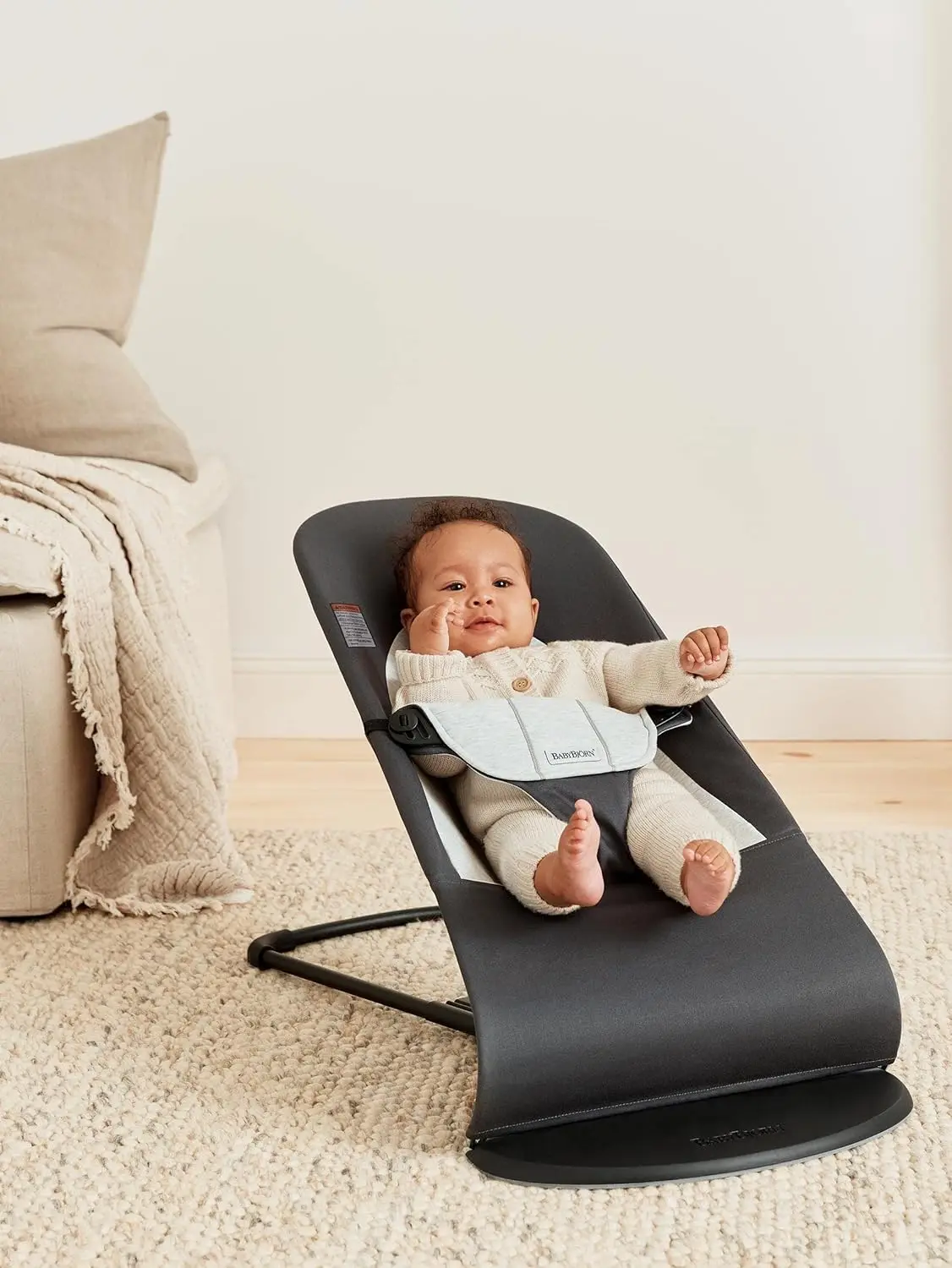 Babybjörn bouncer balance weich, baumwolle/jersey, dunkelgrau/grau (005084us)