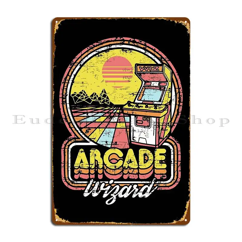 Wizard Video Game Console Controller Pac Arcade High Score Metal Plaque Poster Create Club Wall Plaque Wall Decor Designs