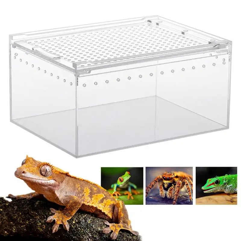 

Reptile Lizard Breeding Box Acrylic Spider Lizard Transparent Breeding Box Breathable Tarantula Terrarium For Scorpion Mantis