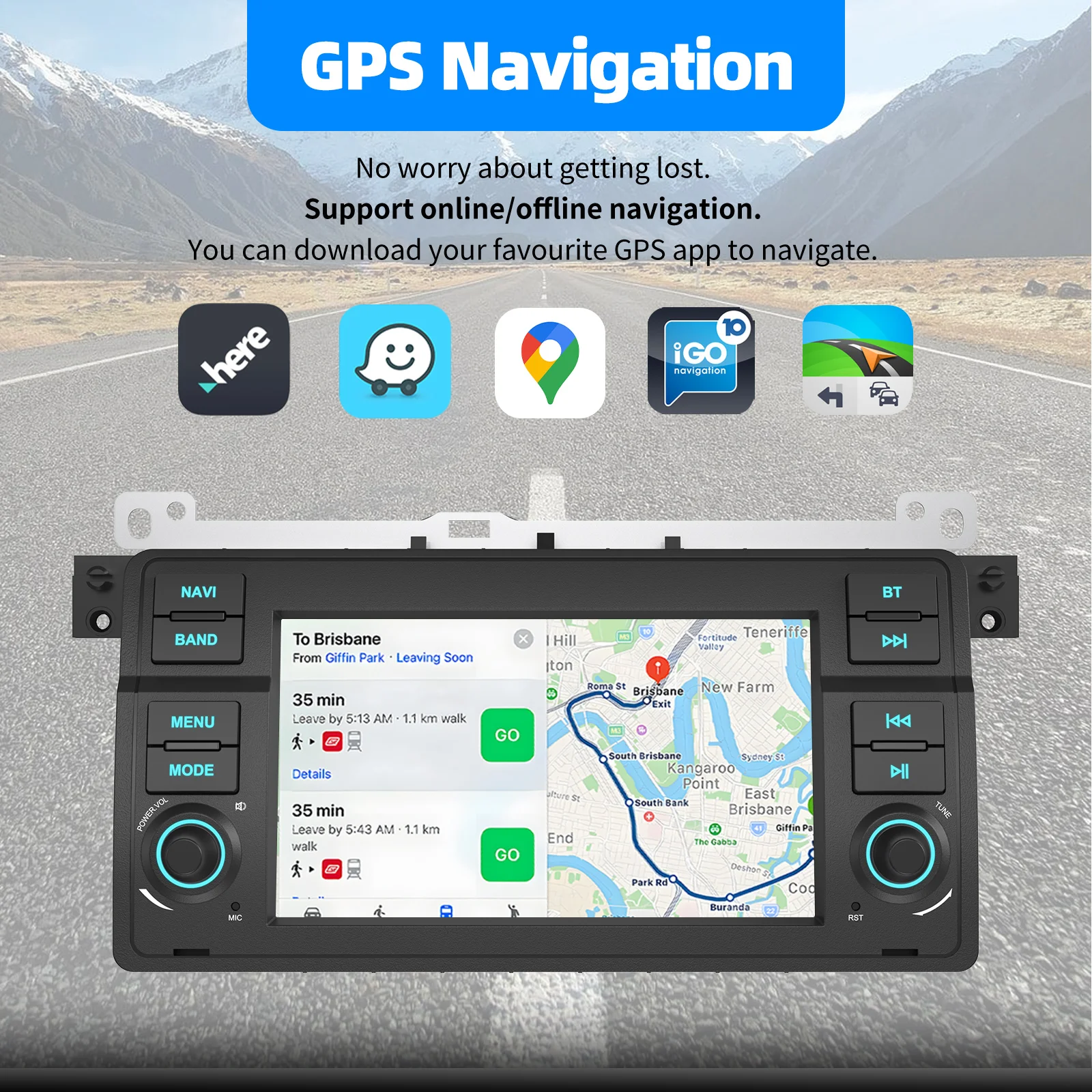ESSGOO Drahtloses Apple Carplay Android Auto Autoradio für BMW E46 M3 318/320/325/330/335 Rover 75 Coupe Android 15 64 GB 2Din GPS – Detail 8