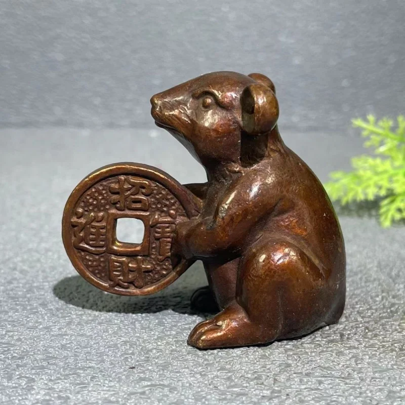 Zodiac Rat Decoration Copper Ware Gold Mouse Solid Tea Ornaments Home Desktop Office Creative Crafts Wholesale