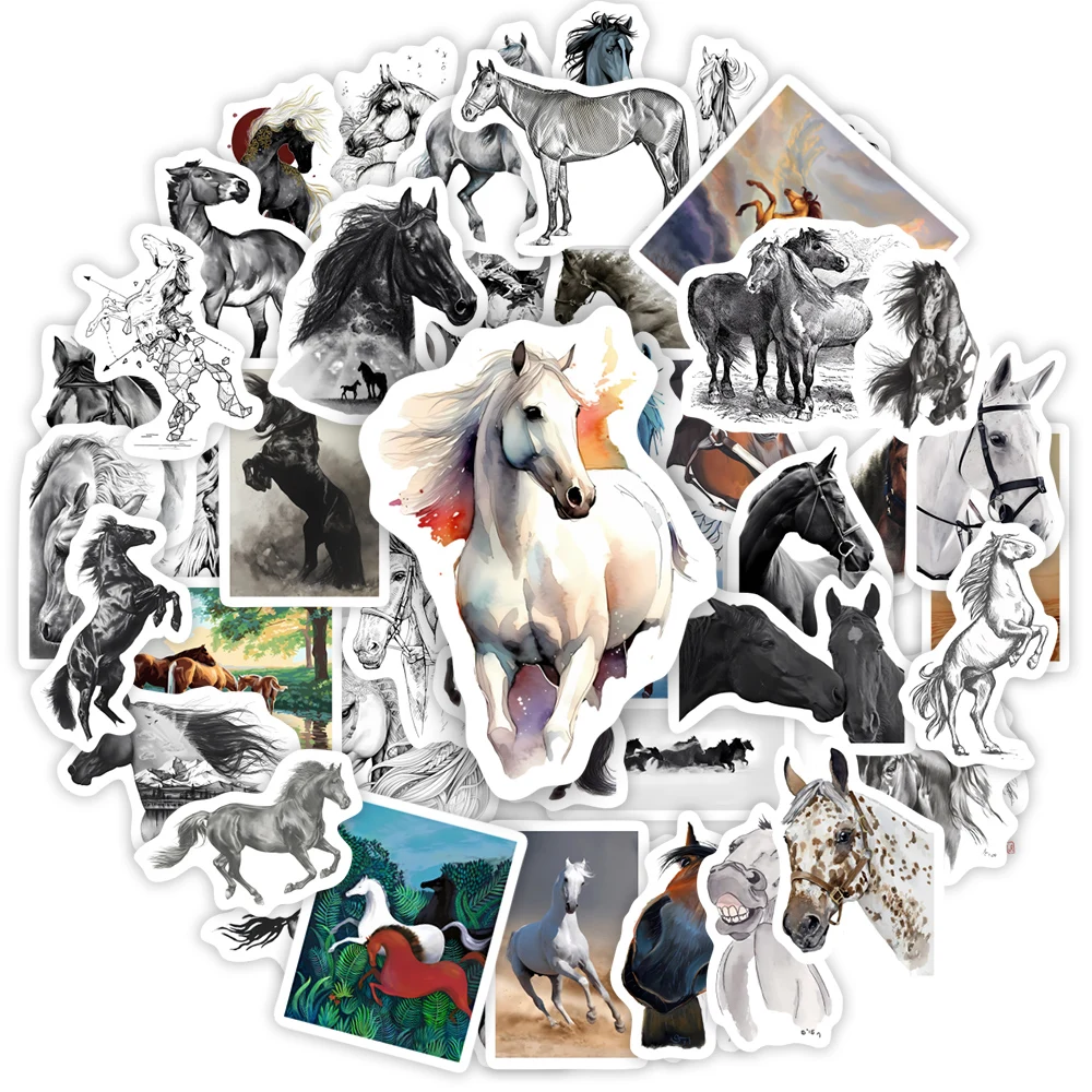 Aesthetics Horse Artwork Stickers DIY Toys Gift Decoration Decal for Scrapbook Journal Laptop Phone Luggage Bottles Waterproof