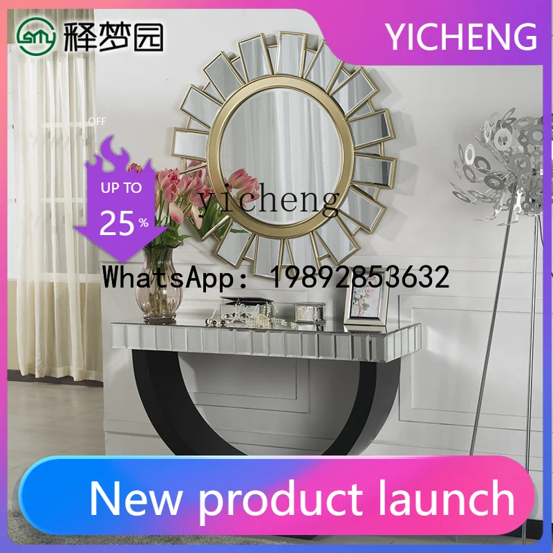 

mirror entrance table glass furniture entrance table strip case partition table modern simplicity