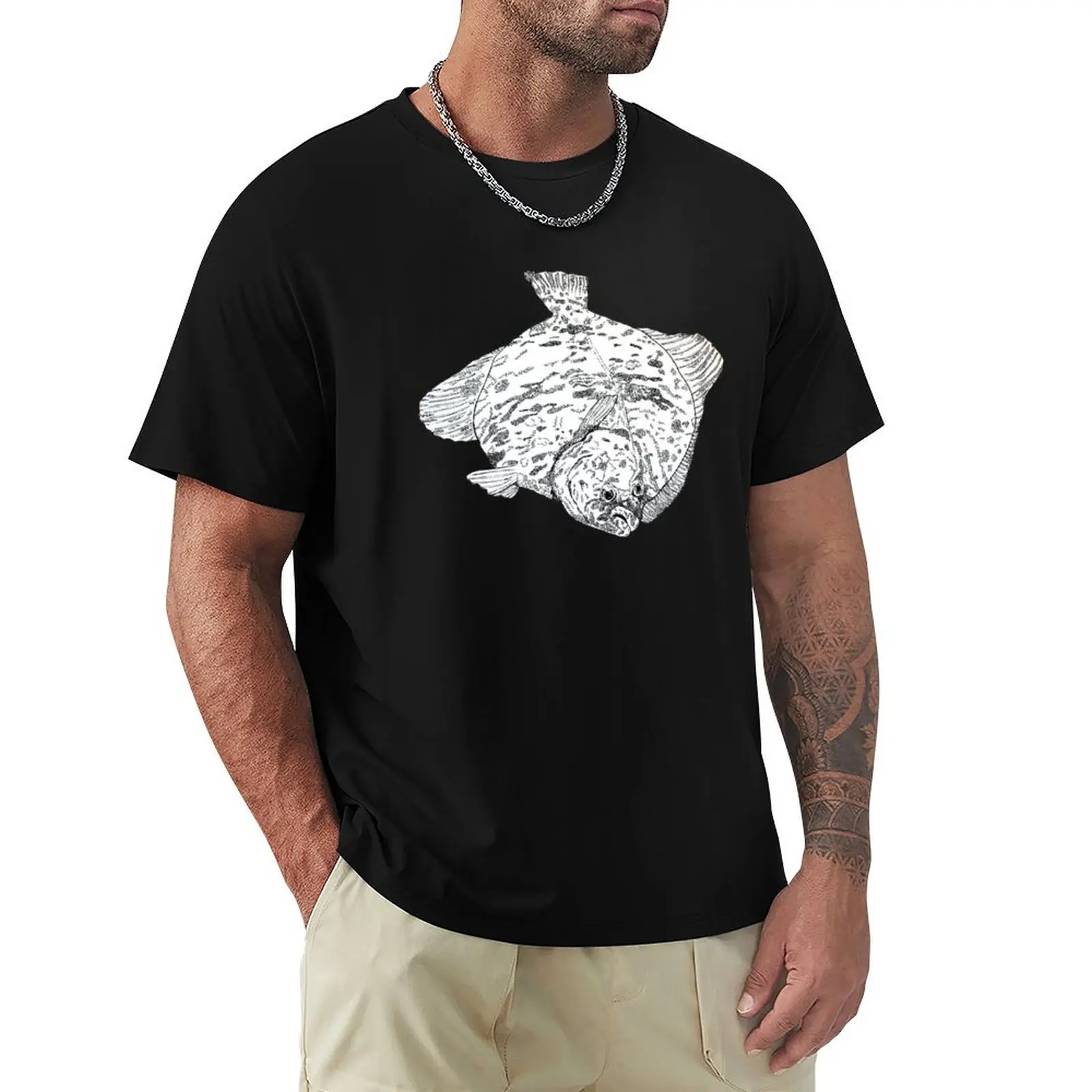 

European flounder - love fish T-Shirt Luxury man for a boy cute tops summer shirt t shirts for men