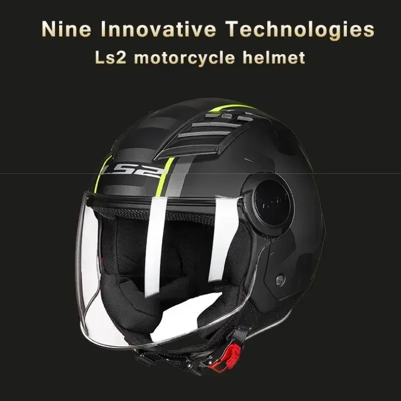 LS2 OF562 Open Face Motorcycle Helmet Original Motorcycle Accessories  Men Women Motocross 3/4 Half Face Helmet Casco Moto Gift