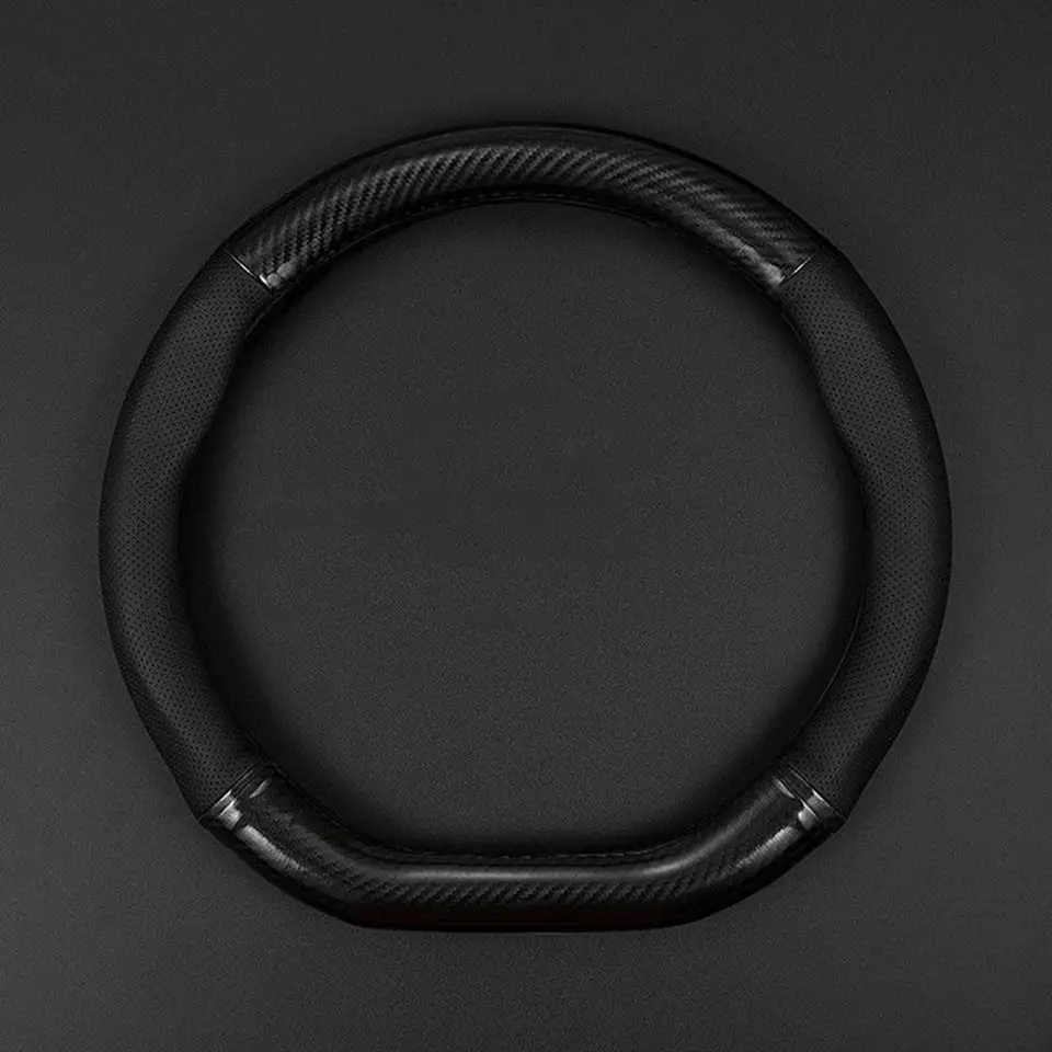 Universal Car Steering Wheel Cover Carbon Fiber Leather Three-dimensional Anti Slip, Timple And Fashionable Car Accessories - 2