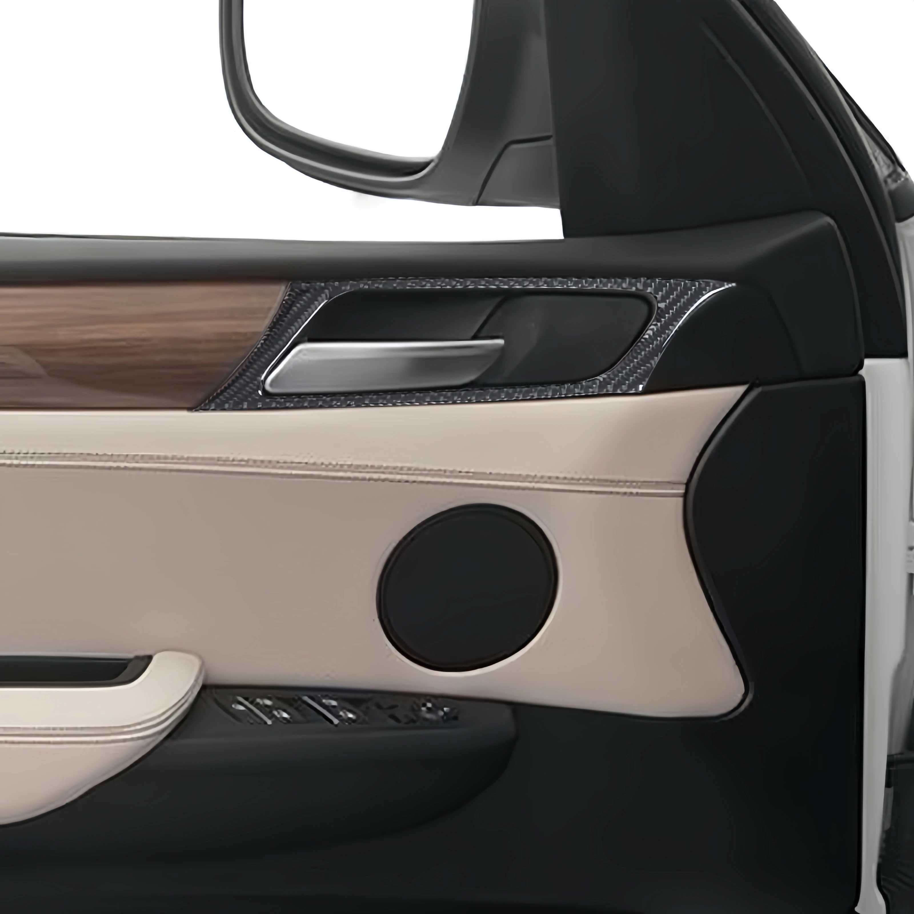 For BMW X3 F25 X4 F26 2011-2017 Carbon Fiber Auto Inner Door Handle Frame Trim Cover Car Interior Decor Styling Accessories