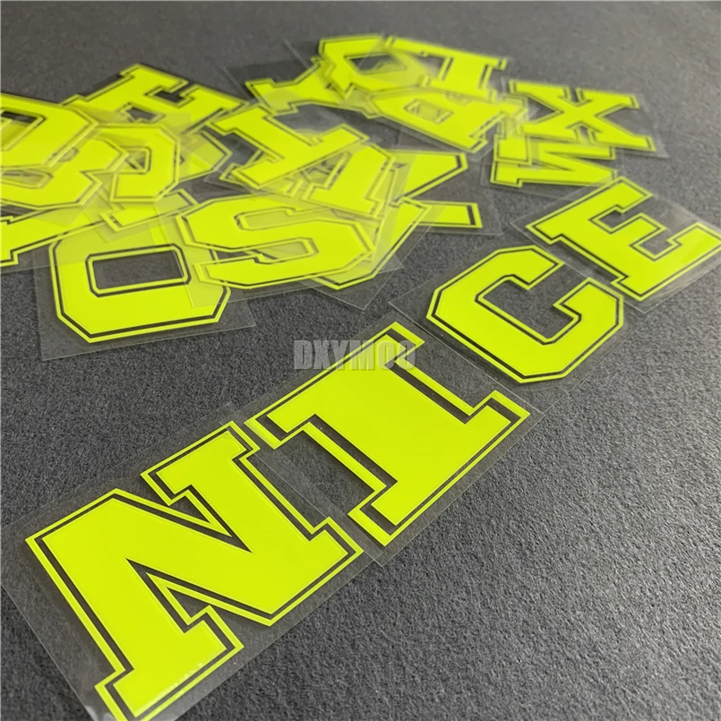 Car Styling Vinyl Decals DIY Letters Moto Racing Helmet Motorcycle Bike Sticker Nemon Yellow Fluorescent