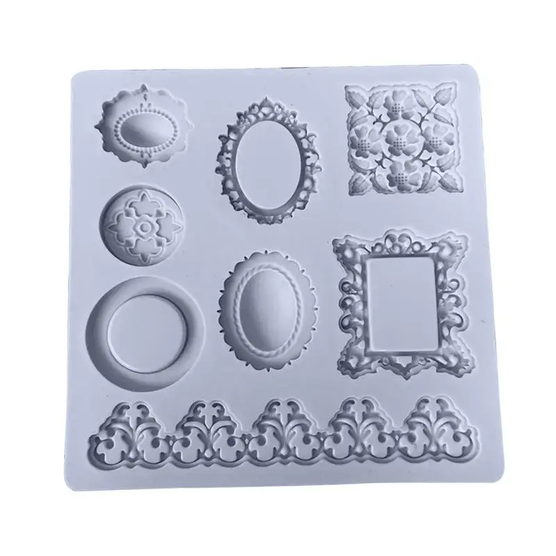 Jewelry Fondant Cake Silicone Mold Silicone Dustproof Gum Paste Mold Easy Handling European Style Surrounding Decoration Pattern