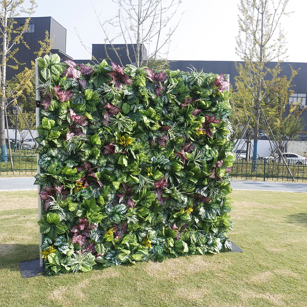 Decoración interior al aire libre barata, telón de fondo de pared de planta verde, Panel de pared de césped Artificial para boda