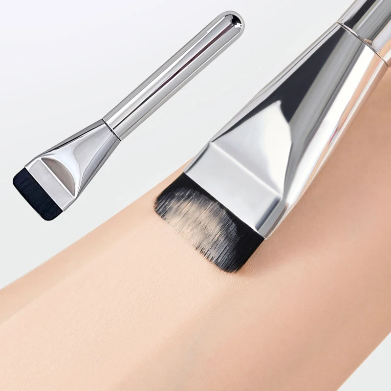 Pennello per fondotinta piatto ultrasottile: pennello per trucco Slim Contour per prodotti liquidi/polvere/crema