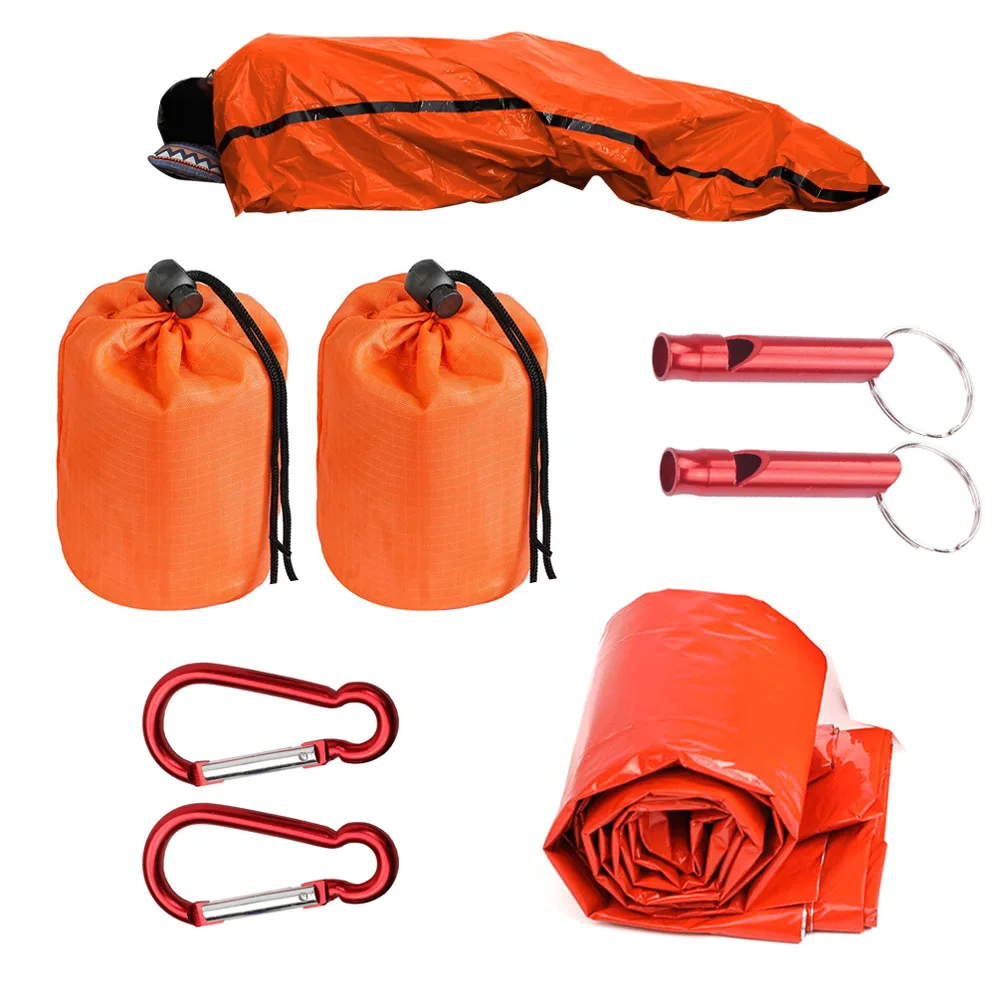 

Набор для выживания: уличный спальный мешок, свисток, крючок, теплый утепленный плед для экстренных ситуаций, кемпинга, походов, альпинизма, защиты от переохлаждения