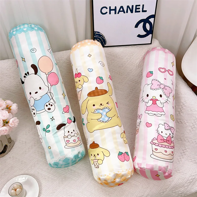 Sanrio Cartoon Sofa Pillow Hello Kitty Kuromi Pachacco Cinnamoroll Side Sleep Leg Clip Pillow Detachable  Long Headrest Cushion