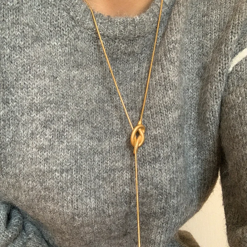 مجوهرات الأزياء أنيقة مزاجه عقدة معدنية قلادة قلادة للنساء هدايا الحفلات اكسسوارات 2025 الاتجاه الجديد رائجة البيع #2