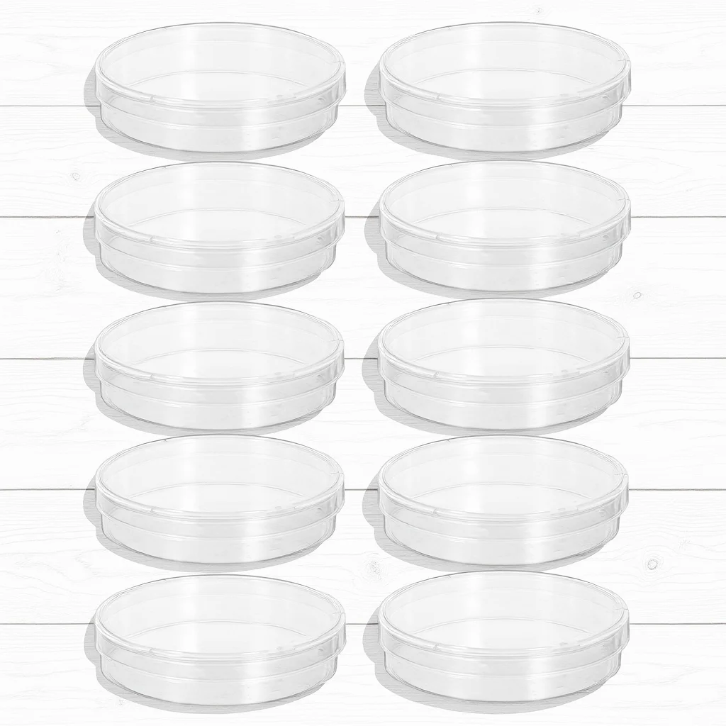 

10pcs Petri Dishes With Lid Clear Cell Tissue Culture Dishes Lab Science Supplies Heat Resistant Disposable Agar Plates