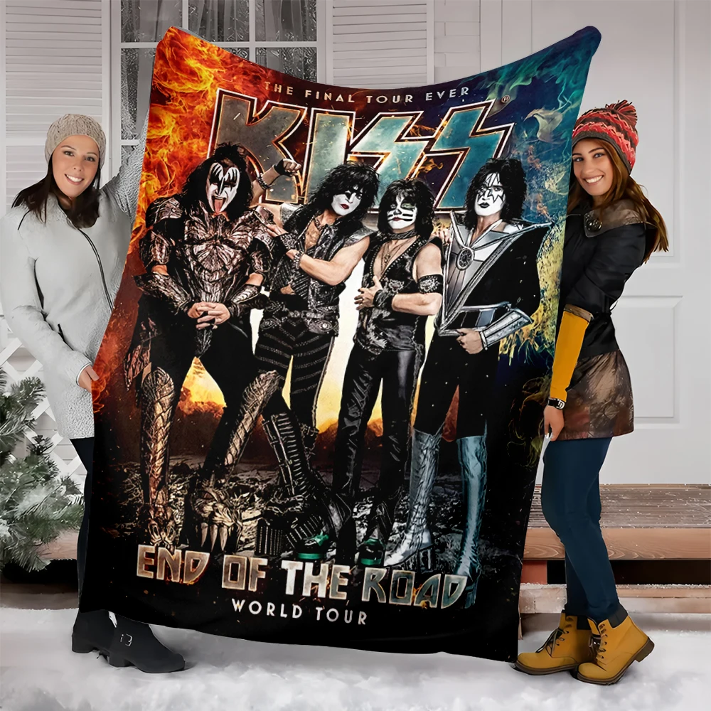 1 Piece of Vintage Band Poster Print Throw Blanket, Full of Personality, Creating a Hardcore Atmosphere for Your Home Space