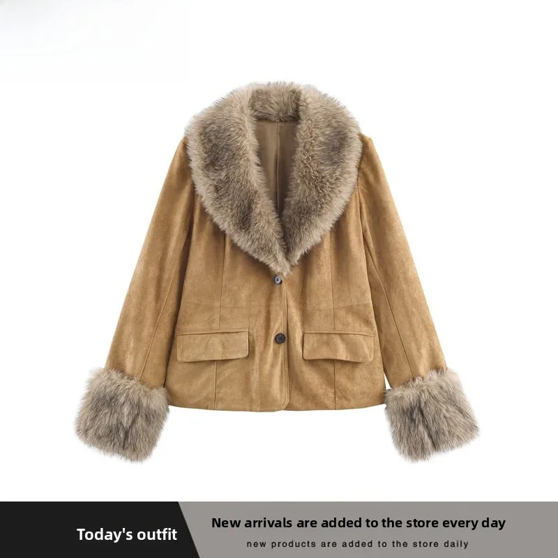 

Осень-зима, Новое поступление, женский бархатный кожаный костюм с эффектом искусственного меха Jaet ZR Sle, 00% полиэфирное волокно, модное