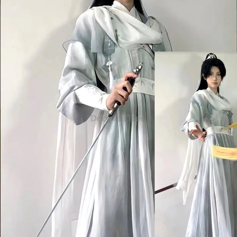 2025년 웨이진 스타일 현샤 드라마 남성용 한복 중국 고대 스타일 무술 요소 한복 개선된 요정 자수 데일리 의상