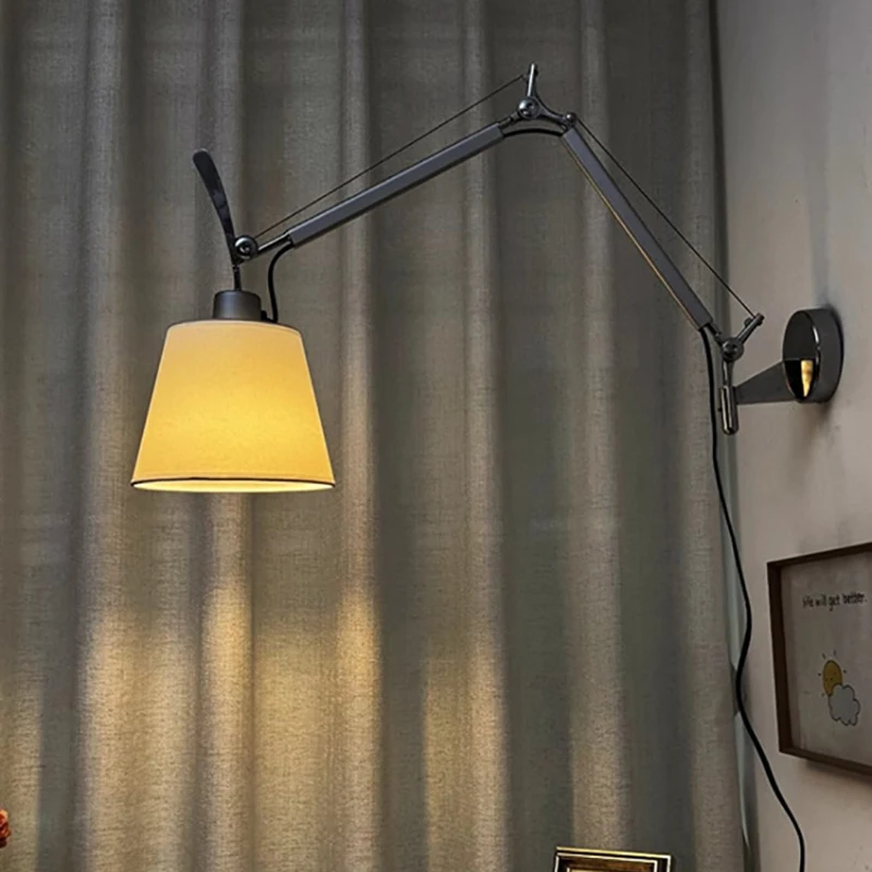 Современная Высококачественная алюминиевая ткань с длинной рукояткой, настенный домашний декоративный светильник для бара, спальни, фойе, столовой, осветительные приборы, Прямая поставка