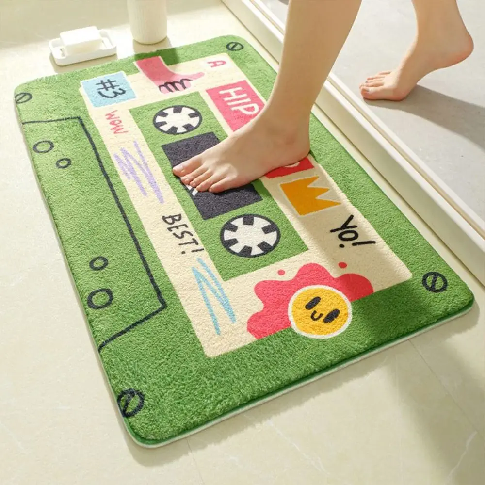 1Pcs New Doormats Non-Slip Rugs Cassette Music Tape Foot Pad Bath Mat Absorbent Retro Classic Home Entrance Carpet