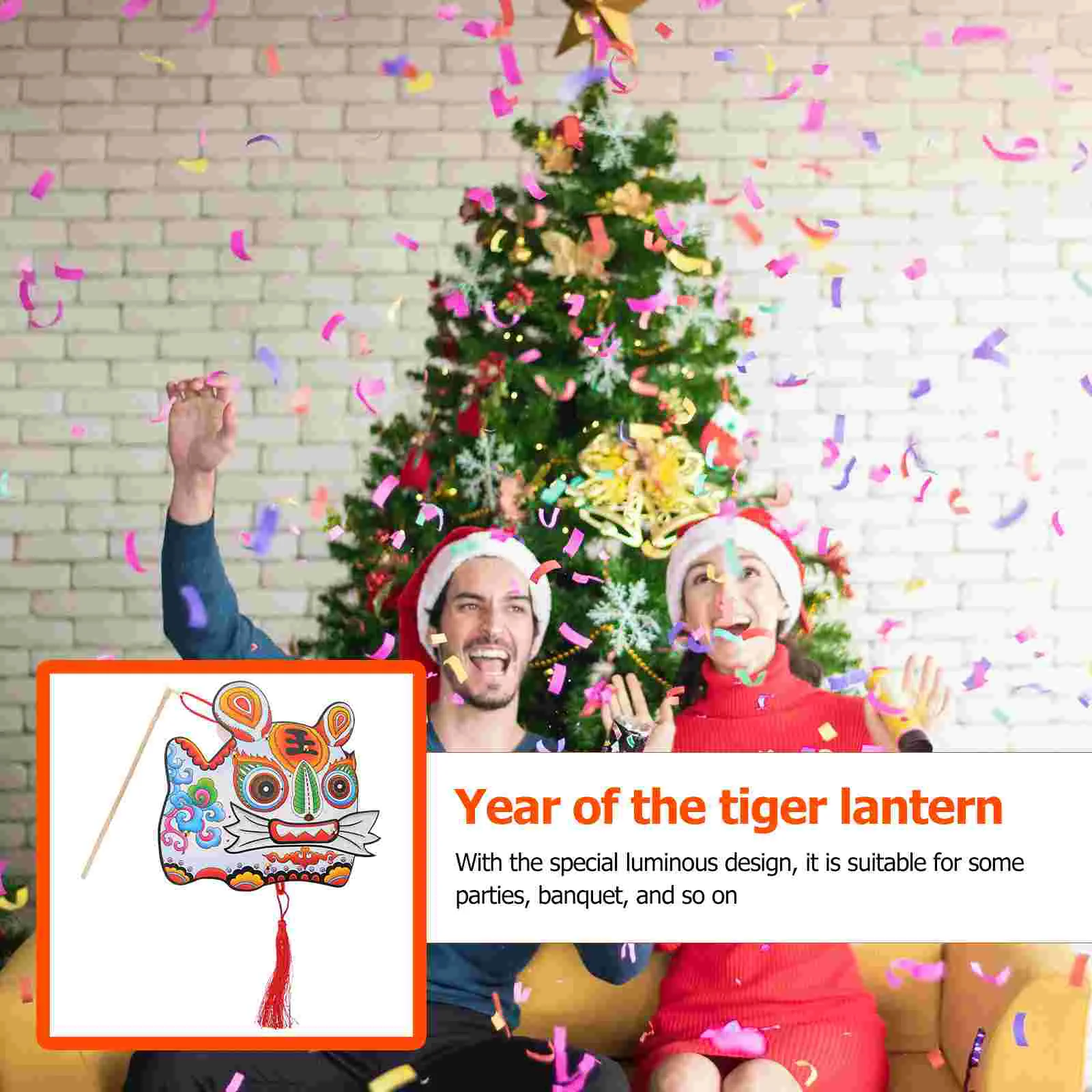 Tiger Lantern Chinese New Year Shaped Paper Festive Pattern Childrens Toys Lovely Shine Portable Glowing Cartoon