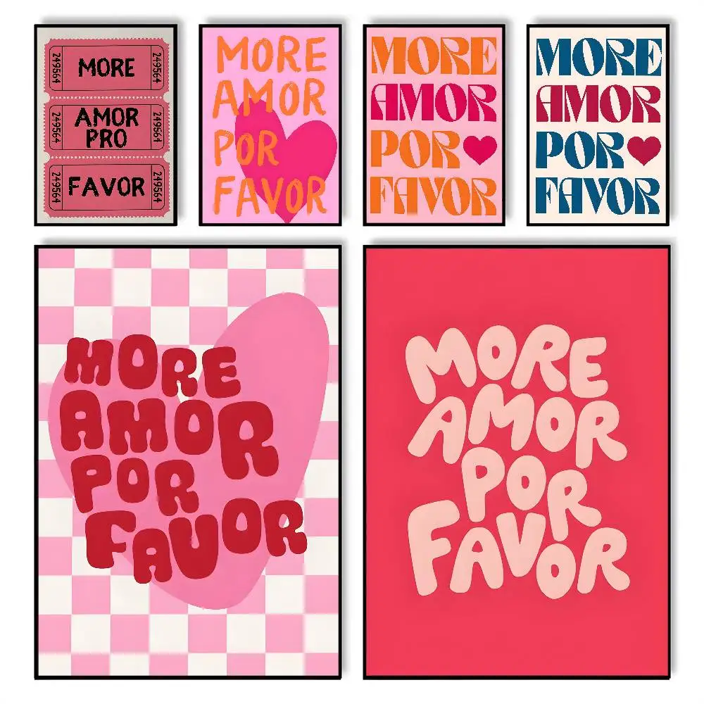 Modern art More Amor Por Favor Poster Wall art print art suitable for living room bedroom bar parlor home decor gift
