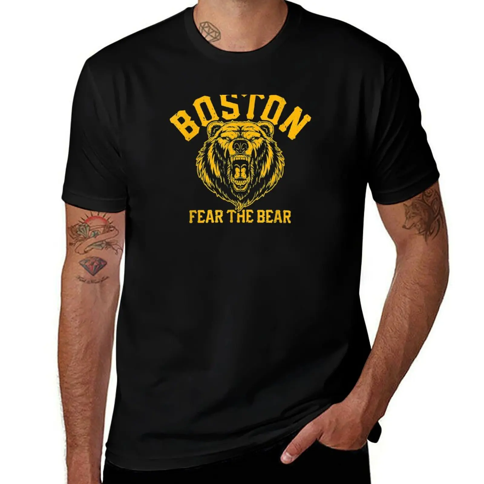 

Fear The Bear Hockey Beware of Boston Gameday Bruin Gift T-Shirt black cotton t-shirt plain for man package T-Shirt