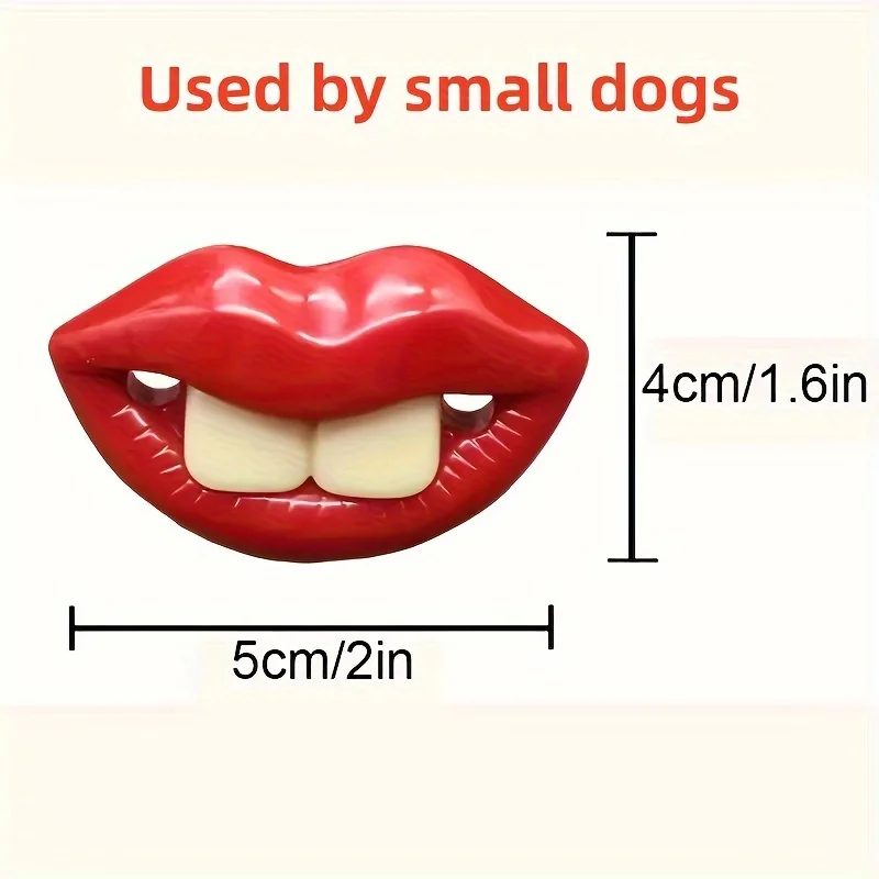 1pc Random Type Funny Pet Pacifier Chew Toy For Dogs - Interactive Red Lip Shaped Toy For Play And Dental Health