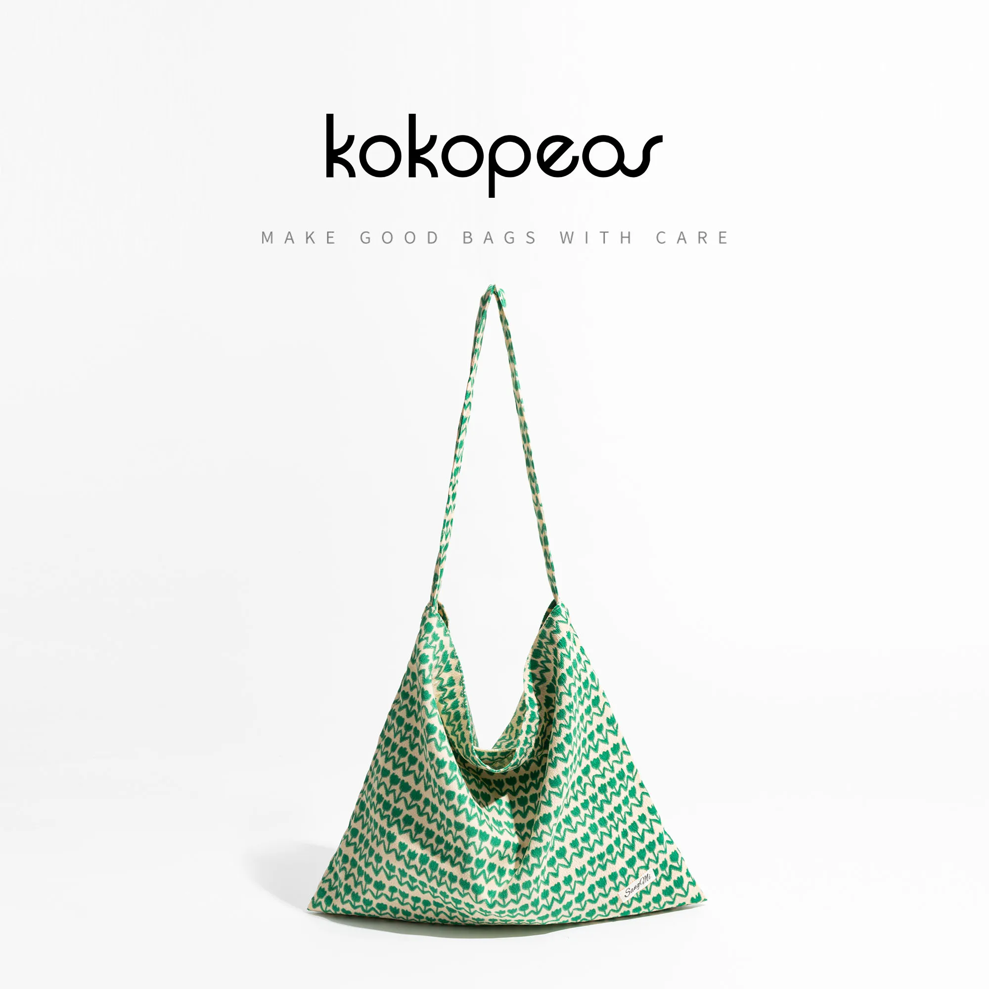 KOKOPEAS Bohemian Woman's Daily Corduroy Hobo Bag Aesthethic Print Messenger Purse Unique Designer Big Shoulder Handbag