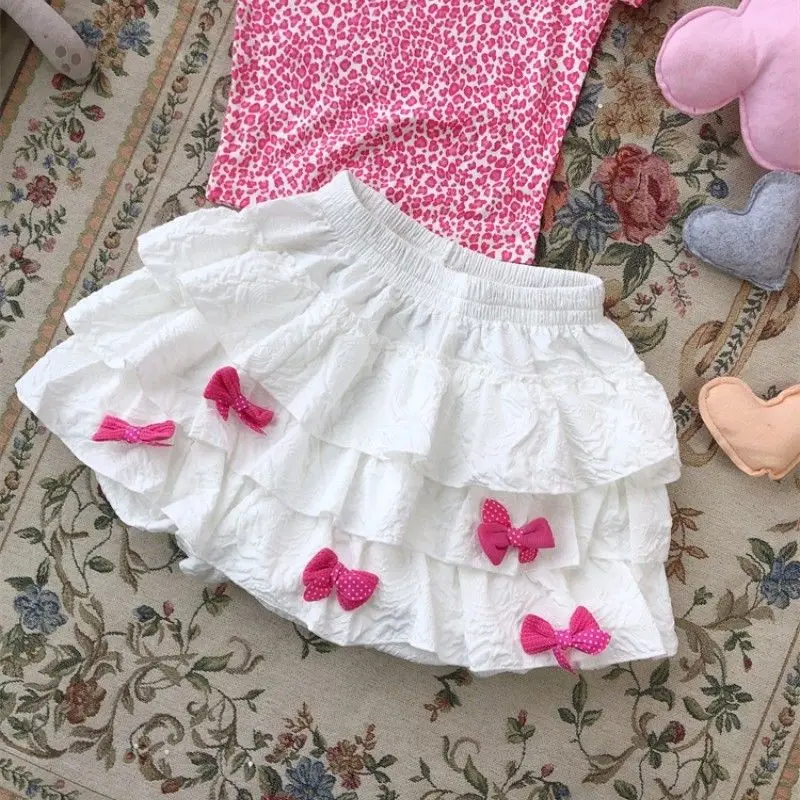 

Onalippa Summer Japanese Y2K Subculture Spicy Girl Cake Fluffy Pumpkin Pants Short Skirt White Sweet Cute Half Skirts
