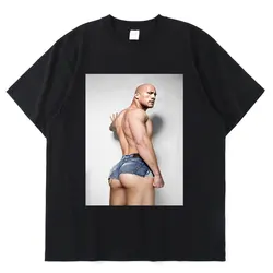 Dwayne Johnson Rock Hard Bottom Print T Shirt Summer Cotton Unique T-shirts Men's Women's Oversized Streetwear Tshirt Hip Hop