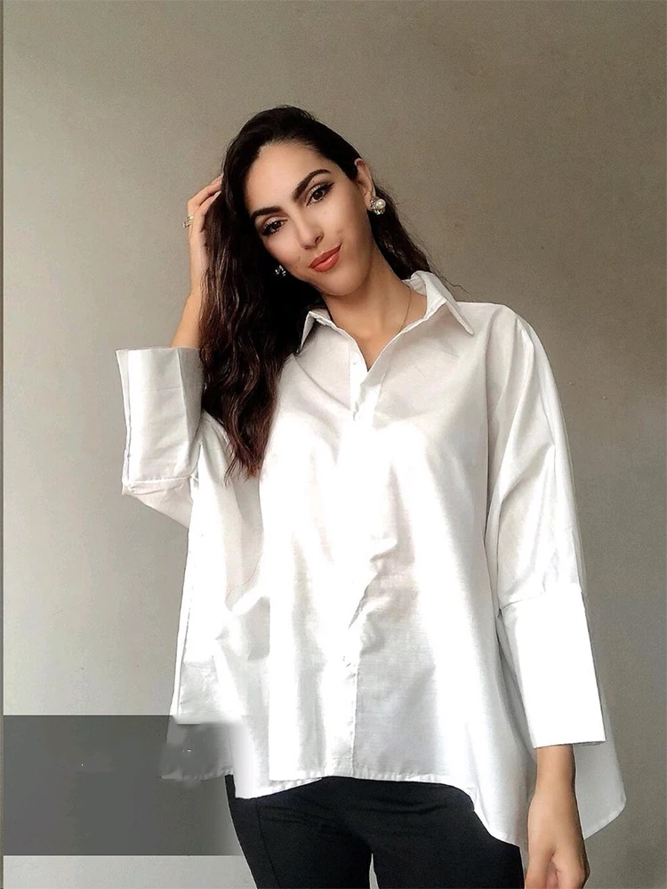 Casual Long Sleeve Shirts Women Blouse 2023 VONDA Lapel OL Style Elegant Tunic Tops Oversized Casual Solid Loose Party Blusas