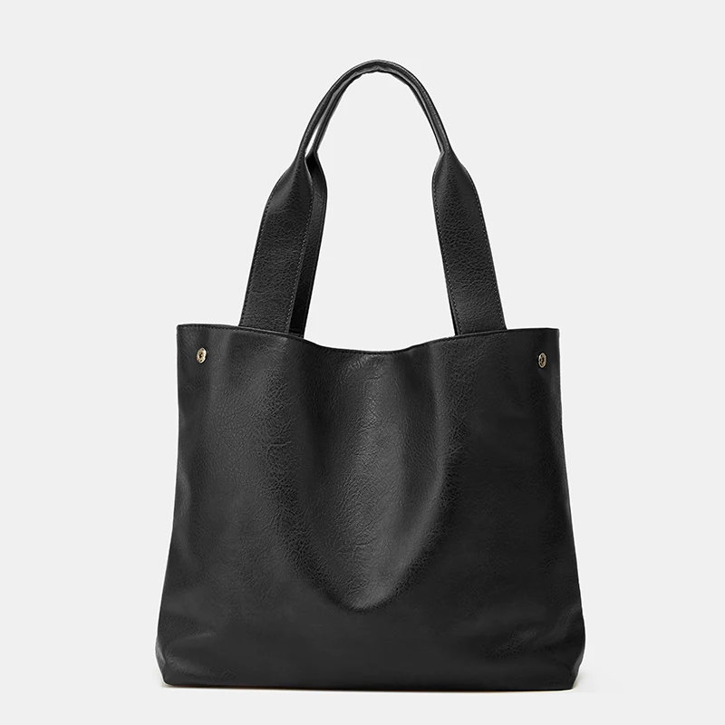 

Модная вместительная женская сумка-тоут нового стиля, однотонная, универсальная, минималистичная (для ношения в руке, на плече и через плечо)